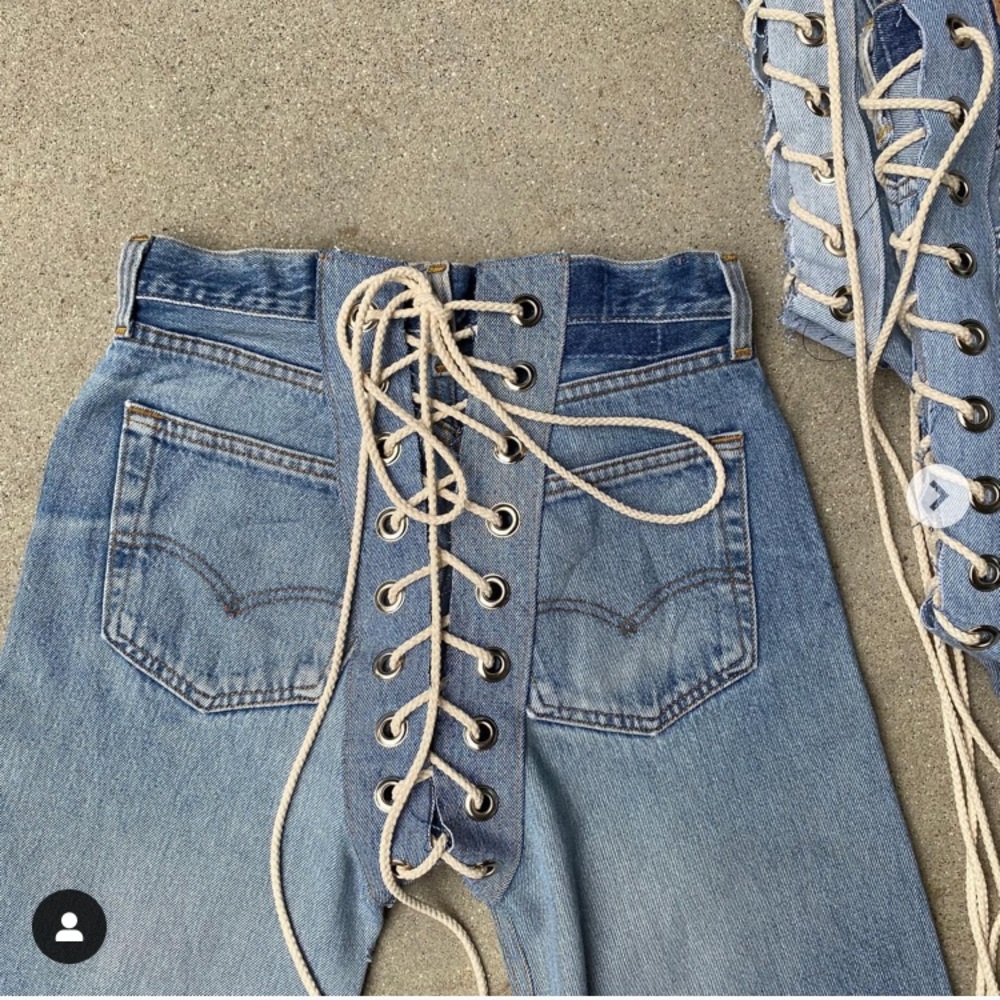 Lace up jeans